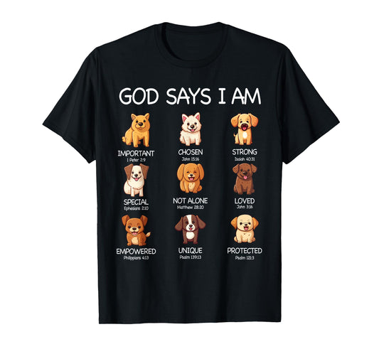 God Says I Am Cute Dogs Bible Verse Christian Boys Girls T-Shirt