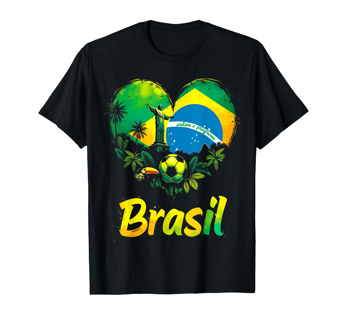 Brazil Flag Heart T-Shirt