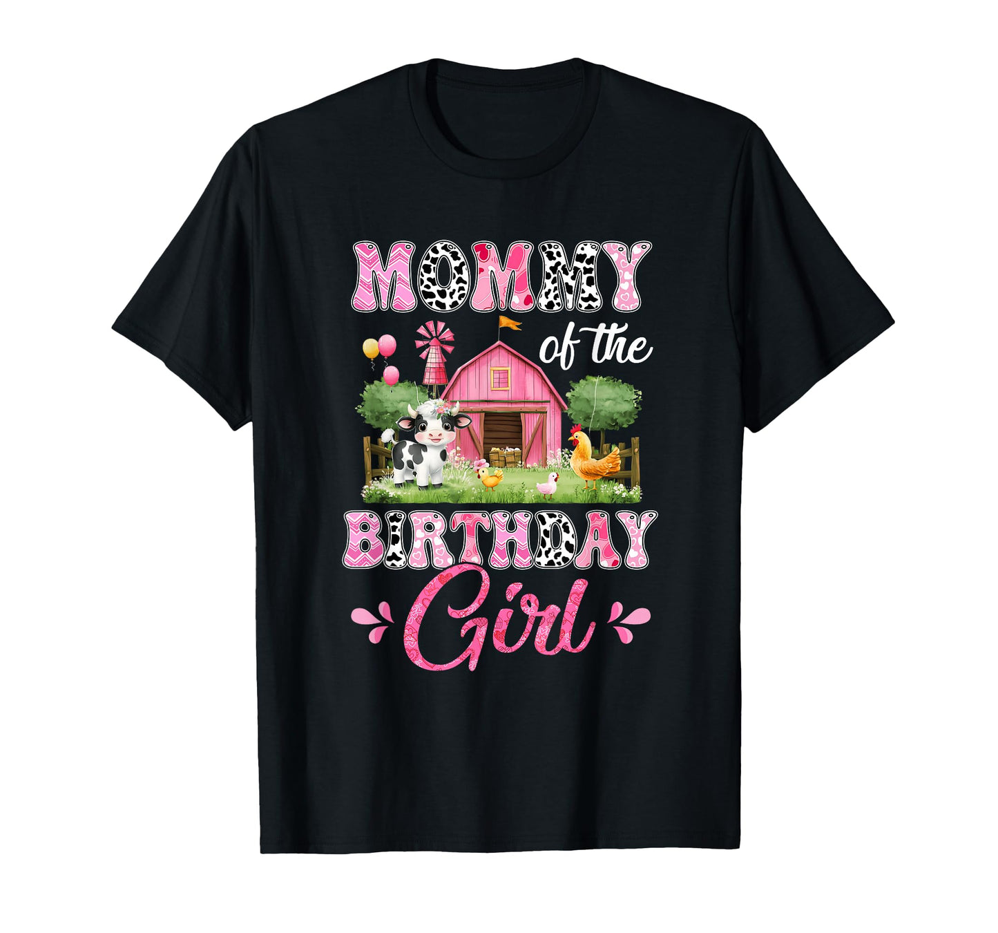 Mommy Of The Birthday Girl 1St Birthday Cow Farm Family T-Shirt