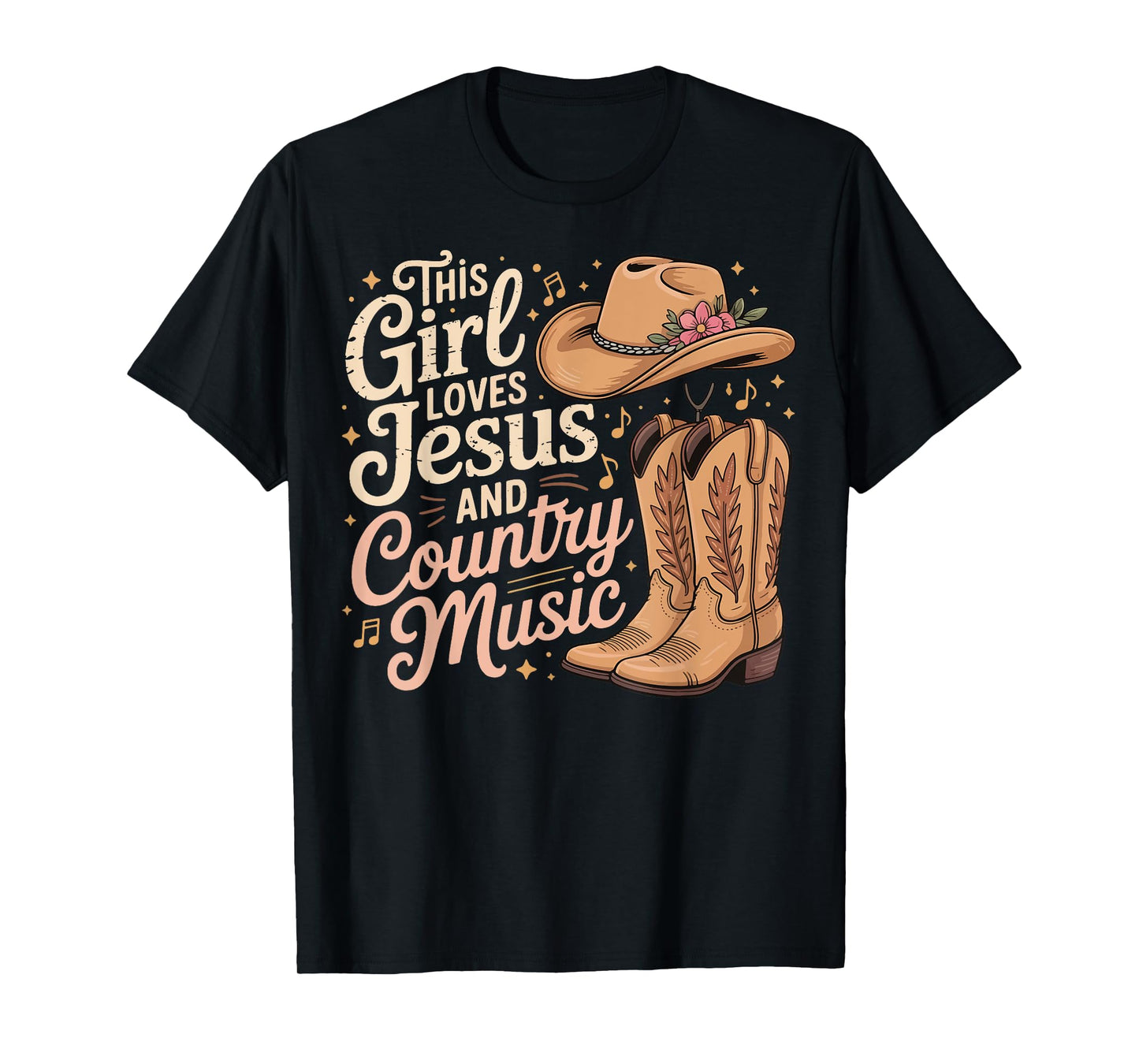 This Girl Loves Jesus And Country Music T-Shirt