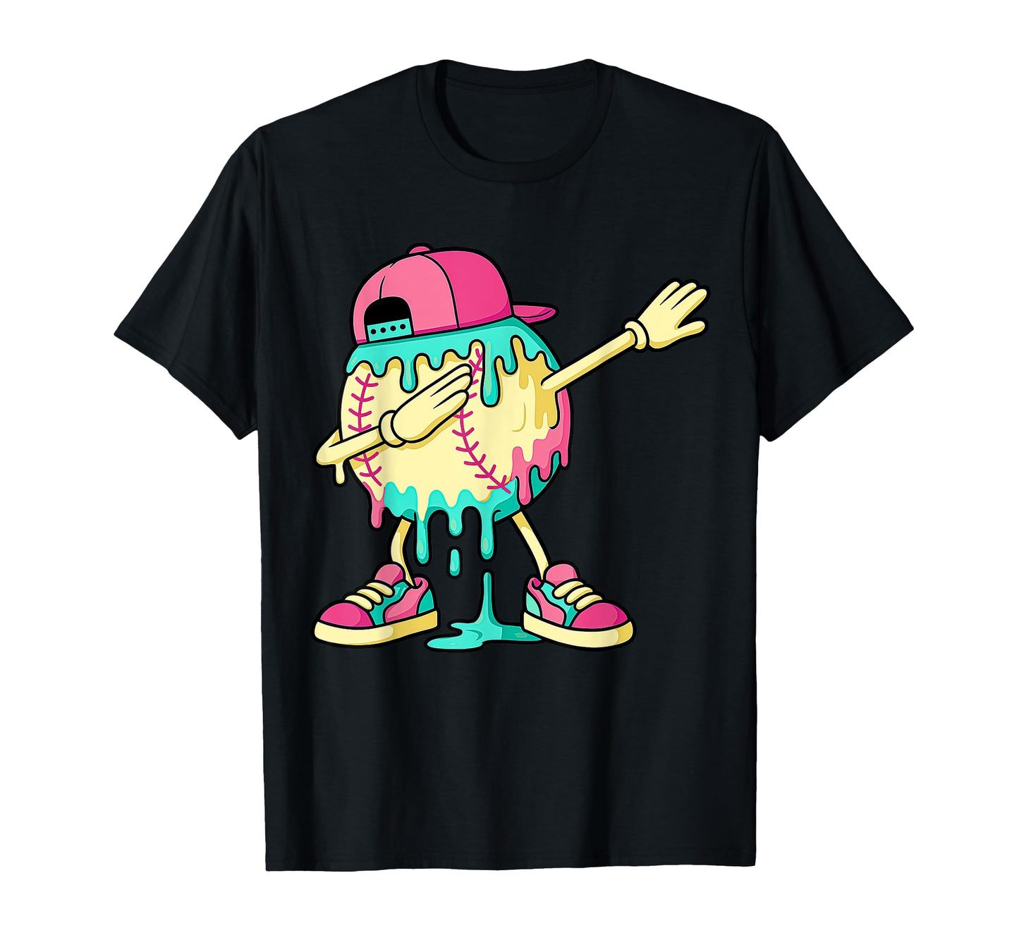 Baseball Shirts For Boys Dabbing Baseball Drip Ice Cream kid T-Shirt