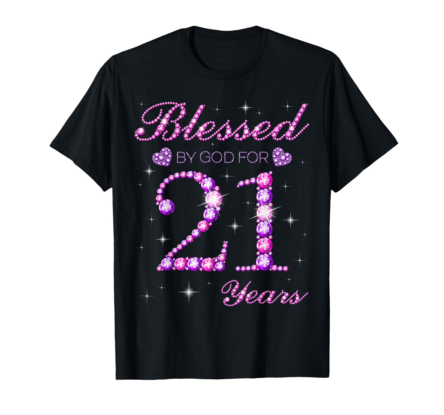 Blessed by God for 21 Years Old 21st Birthday Party T-Shirt