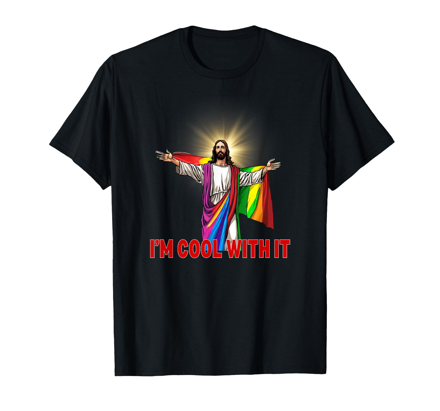 Gay Jesus Cool With It LGBTQ Lesbian Pride T-Shirt