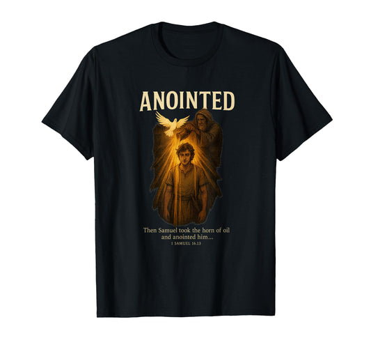 Samuel Anoints David with Oil Holy Spirit Dove | Art Style T-Shirt