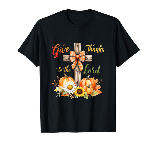 Thanksgiving Coquette Give Thanks to The Lord Fall Pumpkin T-Shirt