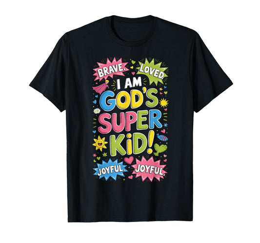 Brave Loved God’s Super Kid Christian Faith Affirmation T-Shirt