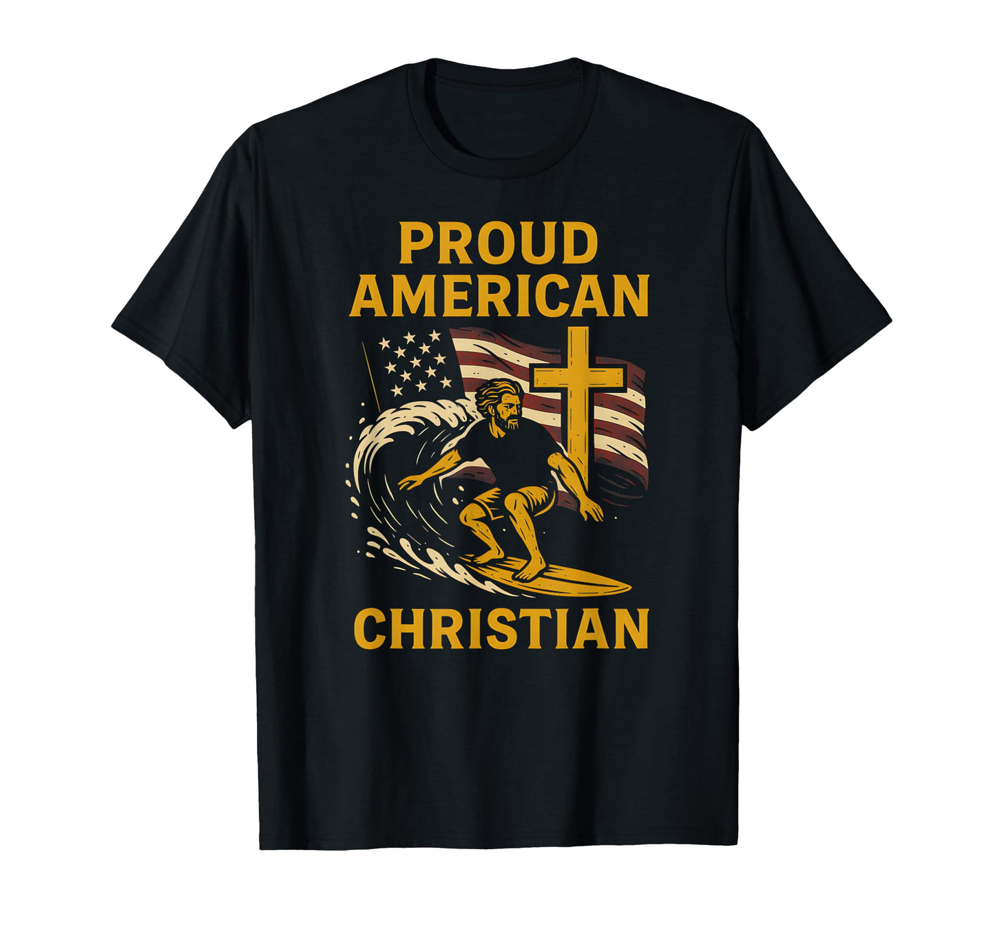 Patriotic Faith Proud American Christian Vintage Mens Faith T-Shirt