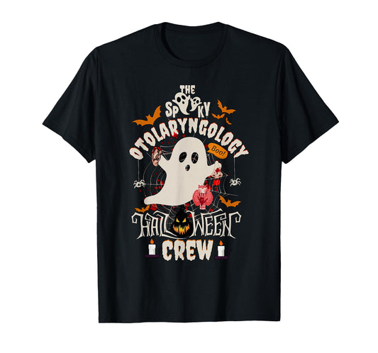 Spooky Otolaryngology Halloween Crew Ear Nose Throat Nurse T-Shirt
