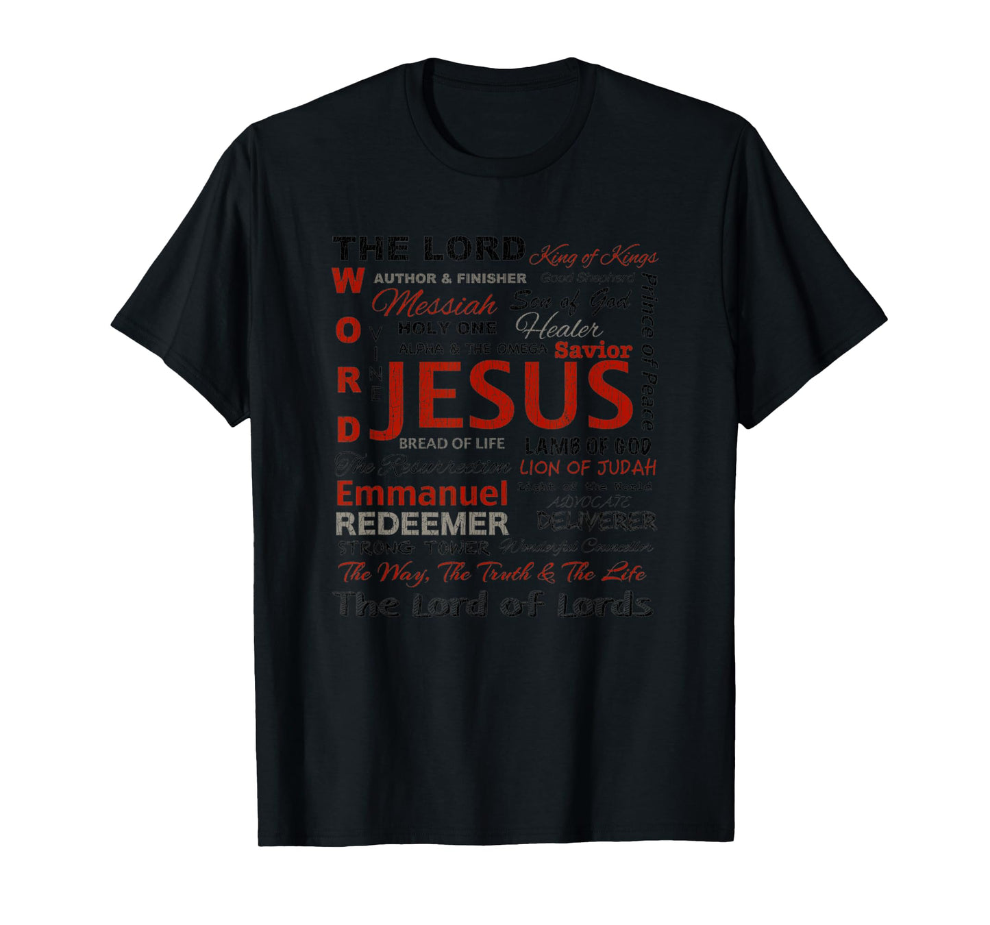 Vintage Names Of God Jesus Christ Bible Verse Christian T-Shirt