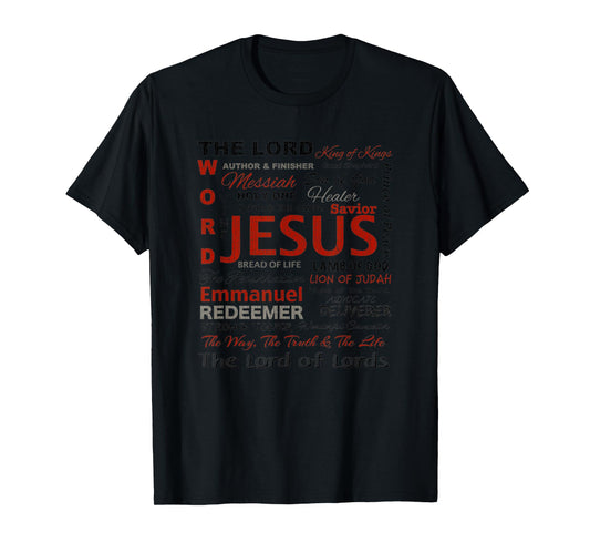 Vintage Names Of God Jesus Christ Bible Verse Christian T-Shirt