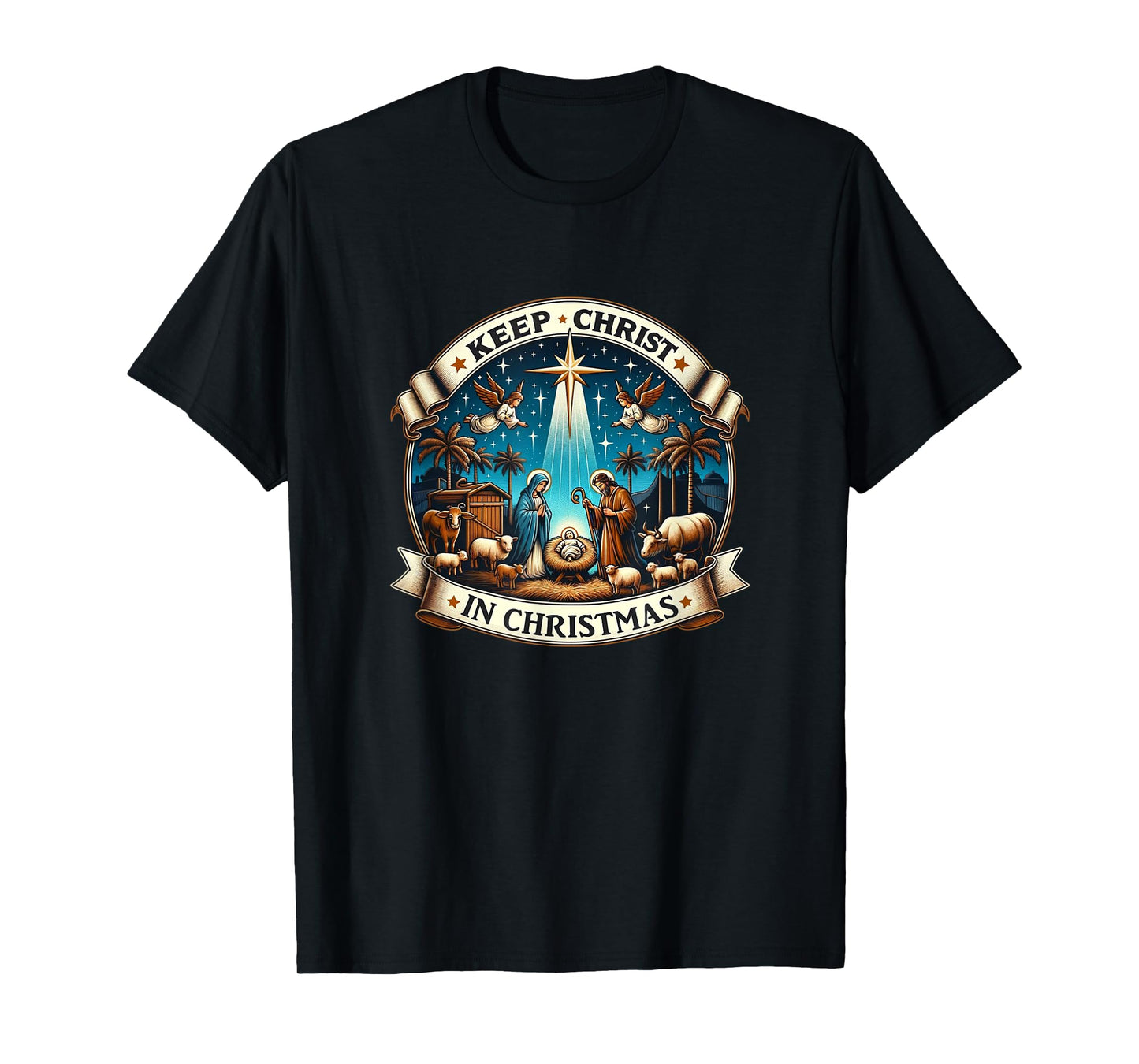Keep Christ In Christmas - Nativity Scene - T-Shirt