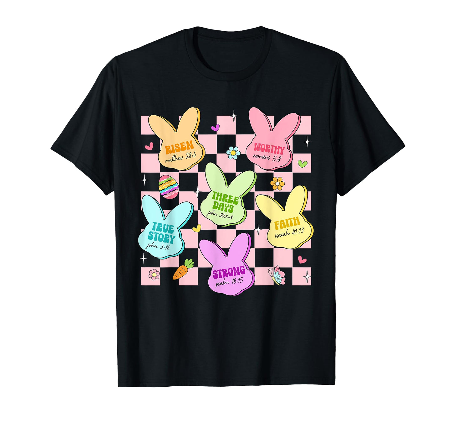 Easter Bunny Candy Bible Christian Easter Day Women Girl Kid T-Shirt