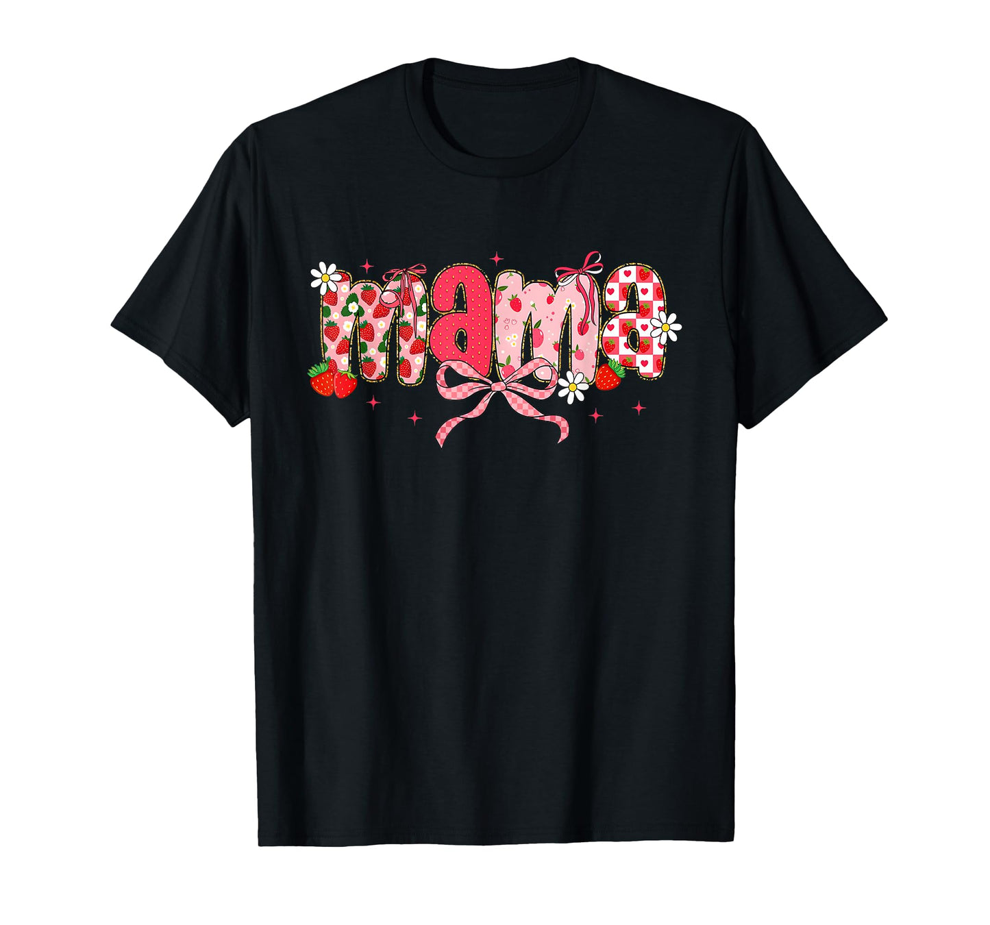 Mama Strawberry Mama Coquette Bow Mother's Day T-Shirt
