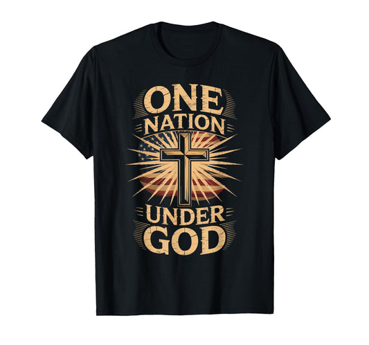 One Nation Under God July 4th Christian Patriotic T-Shirt