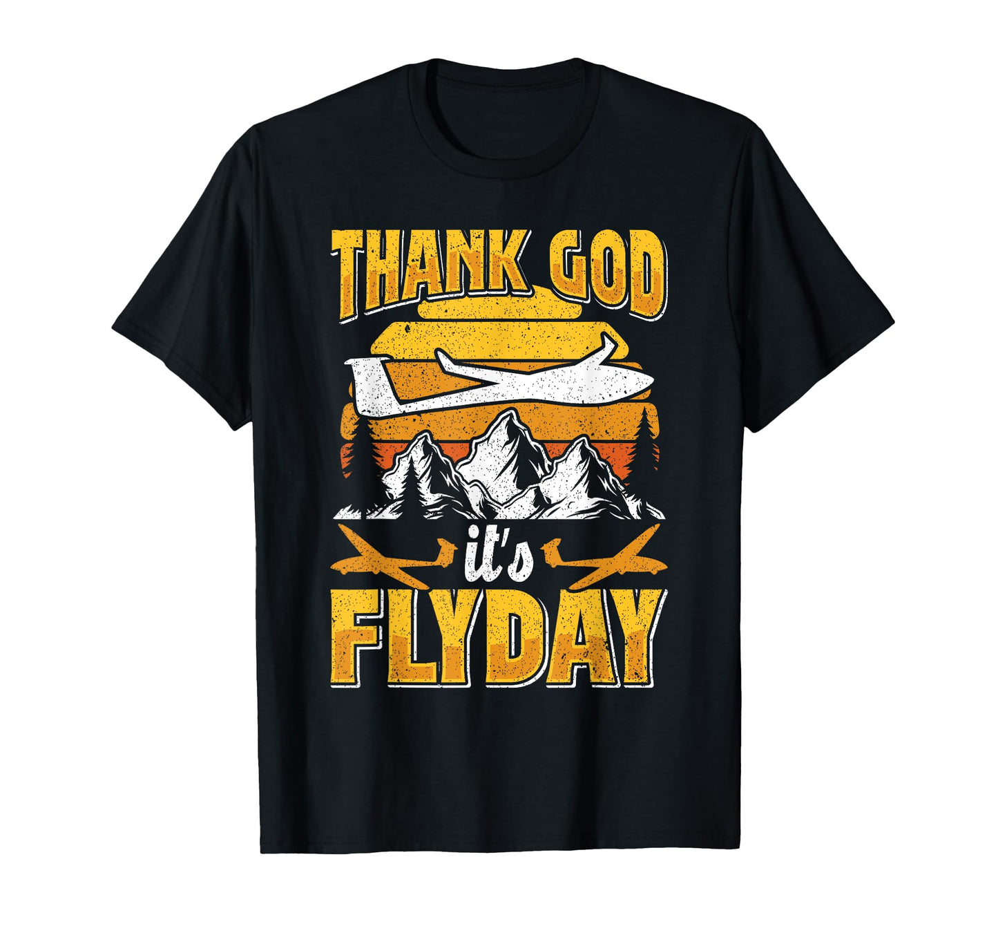 Thank God It's Flyday Gliding Day Flight Gliding Airplane T-Shirt