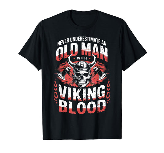 Old Man With Viking Norse Mythology Valhalla Warrior Viking T-Shirt
