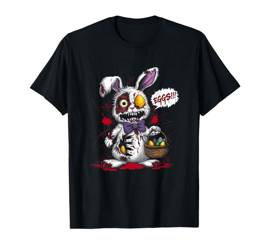 Zombie Evil Easter Bunny Egg Basket Horror Scary Easter Day T-Shirt