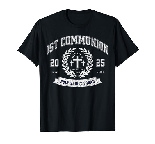 First Communion 2025 Funny Holy Spirit Catholic Religious T-Shirt