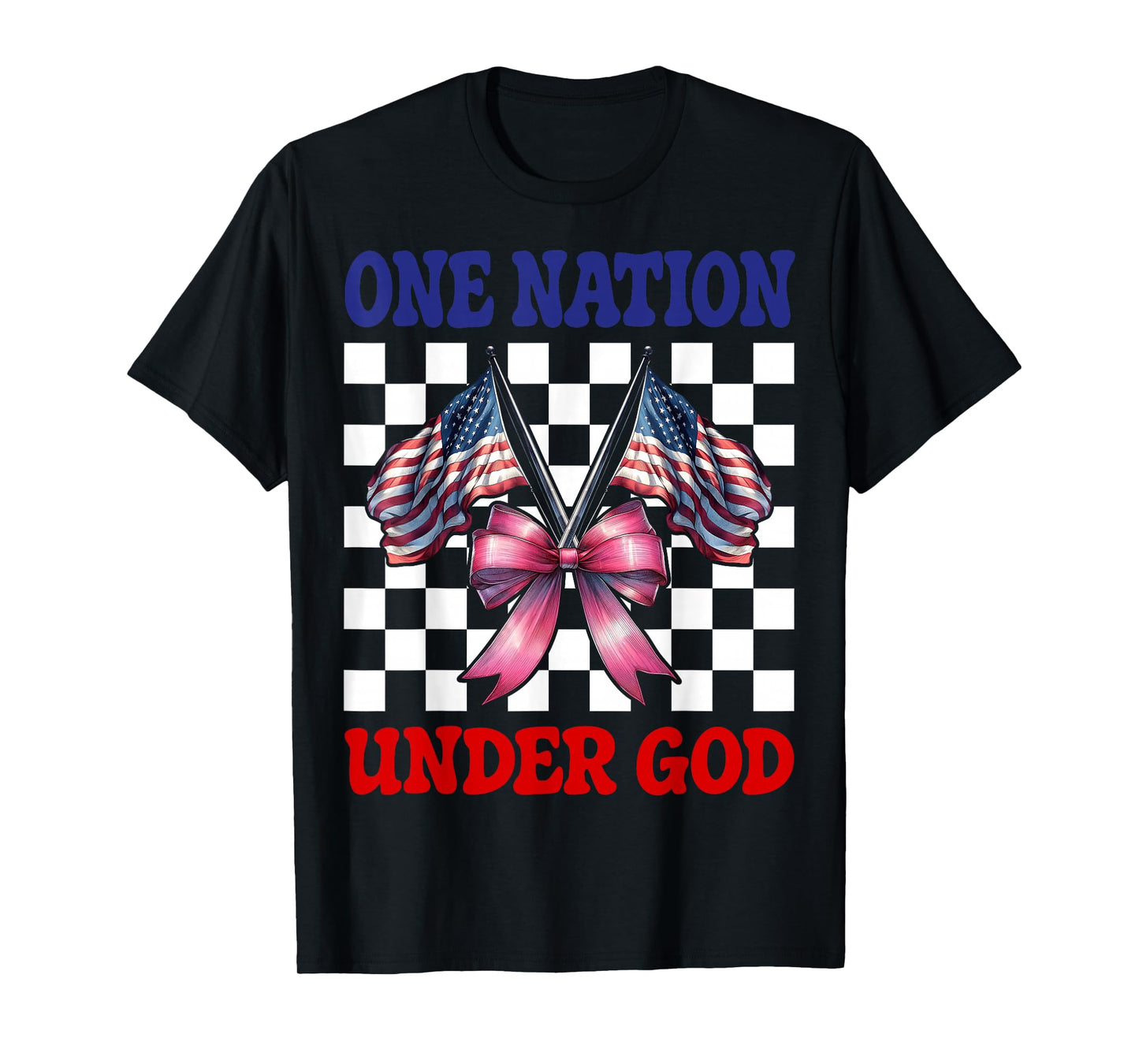 4th of July USA American Flag Patriotic One Nation Under God T-Shirt