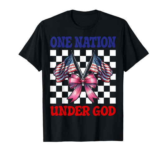 4th of July USA American Flag Patriotic One Nation Under God T-Shirt