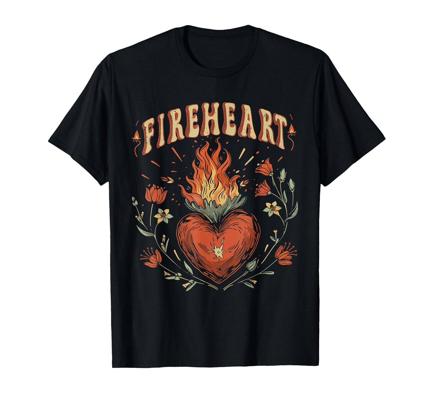 Vintage Fire-heart T-Shirt