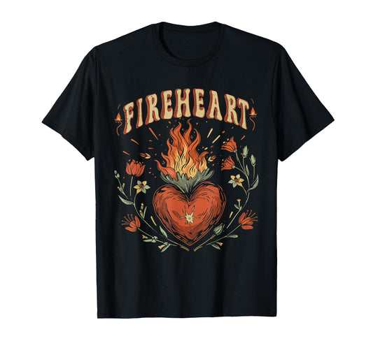 Vintage Fire-heart T-Shirt