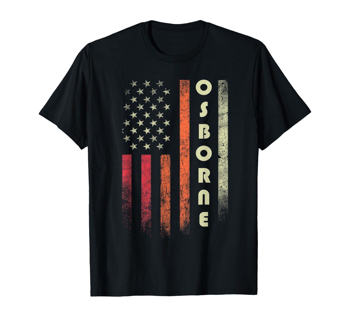 OSBORNE Surname Funny Retro Vintage Birthday American Flag T-Shirt