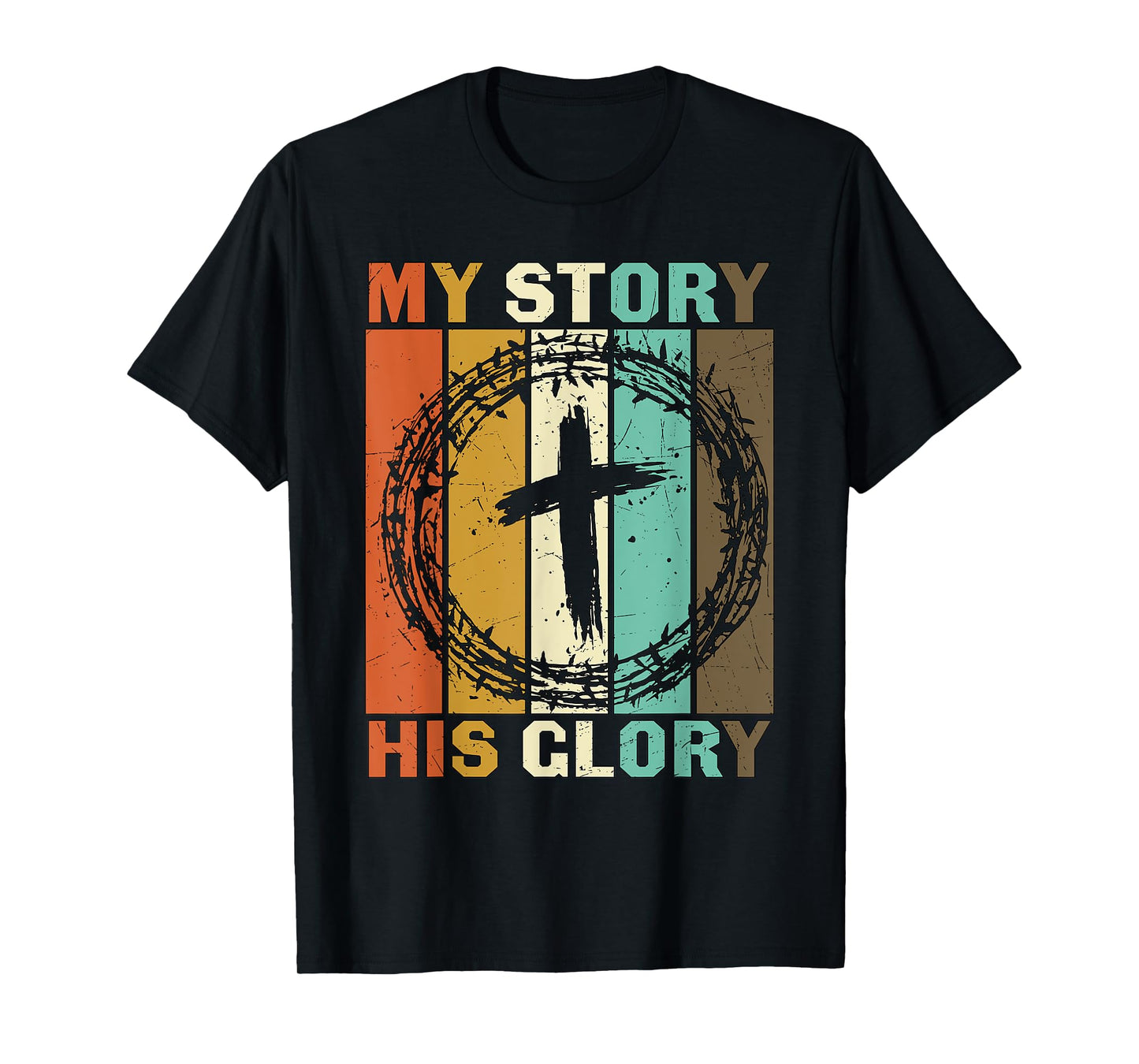 Vintage My Story His Glory Inspirational Christian Cross T-Shirt