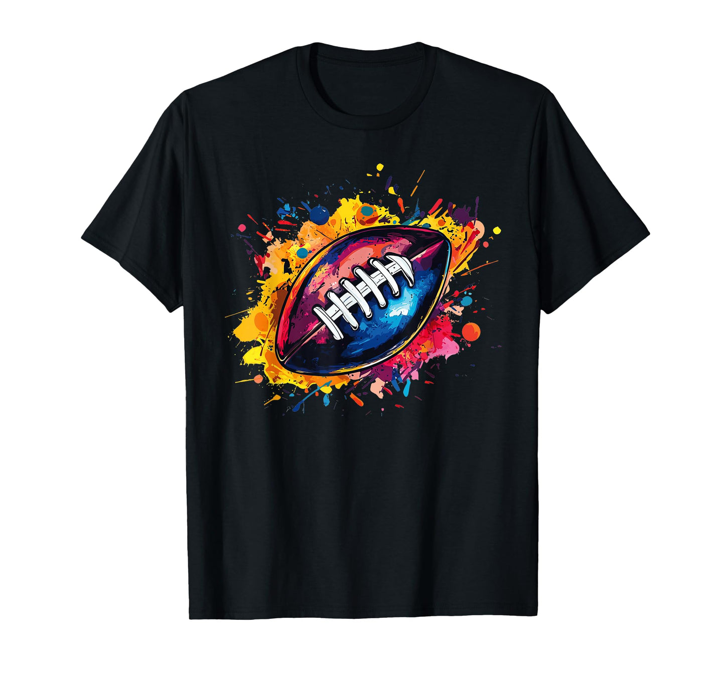 Football Designs. Unisex Football Graphic T-Shirt - Black, Small, Short Sleeve