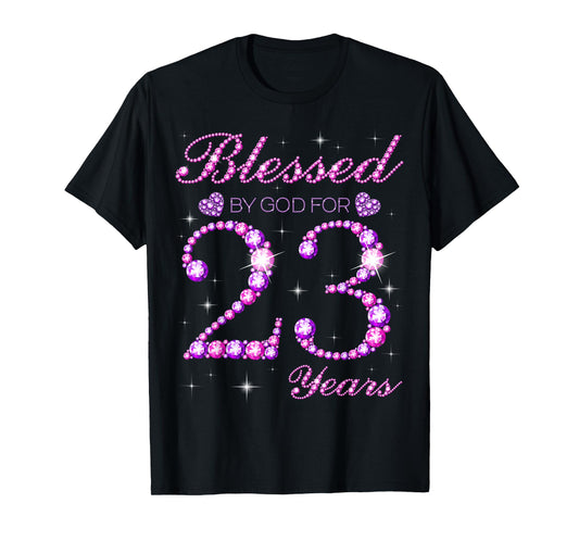 Blessed by God for 23 Years Old 23rd Birthday Party T-Shirt