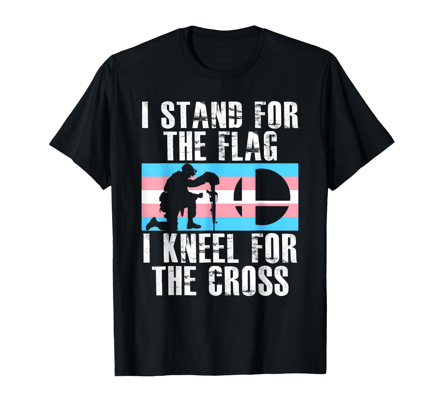 I Stand For The Flag I Kneel For The Cross Transgender Flag T-Shirt