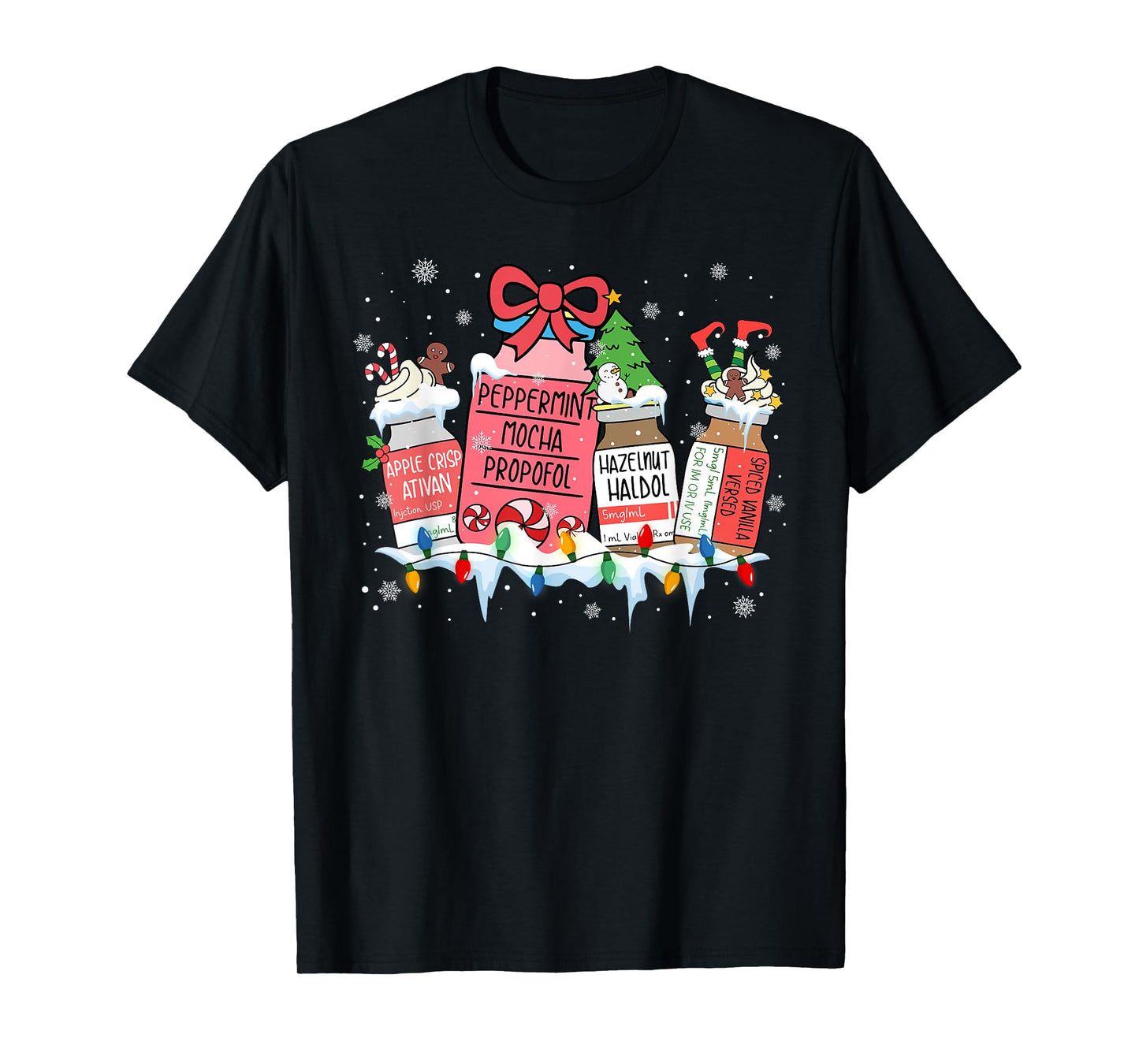 Pharmacy Crew Christmas Pharmacist Medicine Reindeer Bow T-Shirt