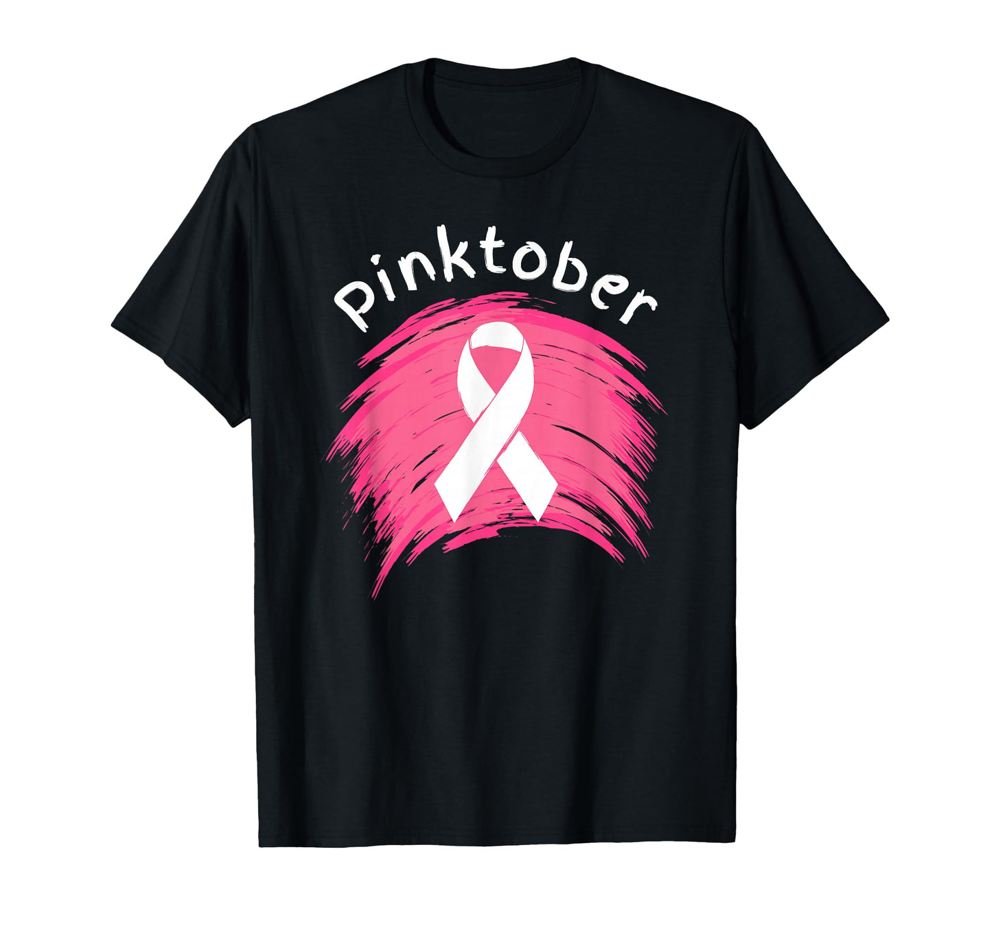 Pinktober Cute Pink October Breast Cancer Ribbon Distressed T-Shirt