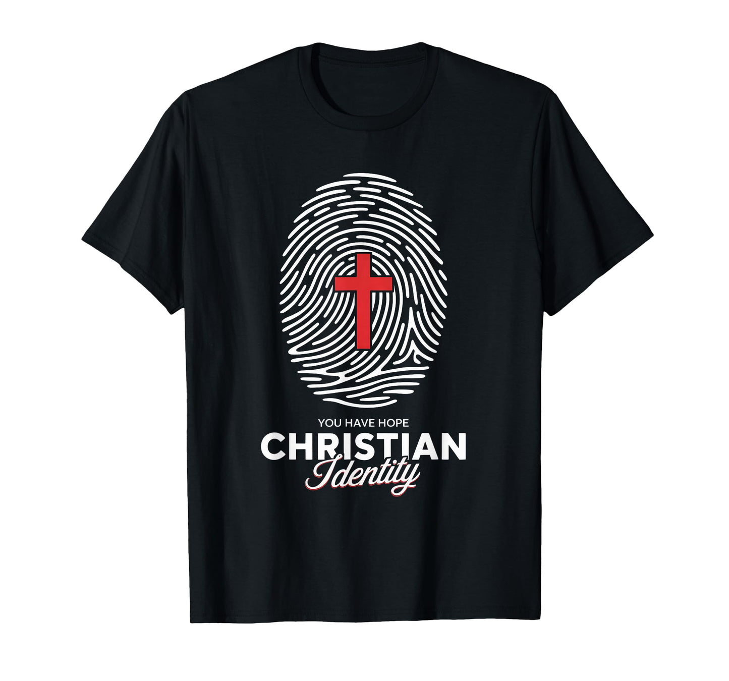 Fingerprint Cross Identity Christian Streetwear T-Shirt