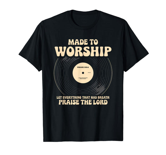 Worship Tshirt Christian Music Retro Cassette Psalms 150:6 T-Shirt
