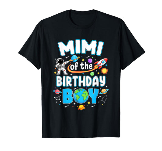 Mimi Of The Birthday Boy Astronaut Family Space Planets T-Shirt