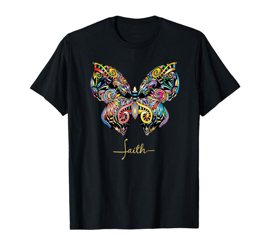 Christian T Faith bible butterfly women's T-Shirt