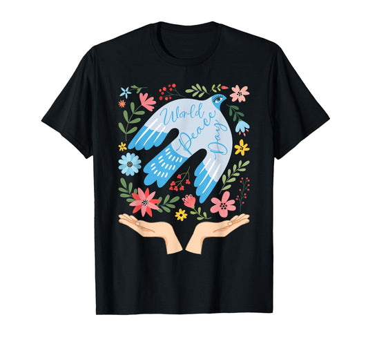 Groovy Peace Bird World Peace Day International Day of Peace T-Shirt