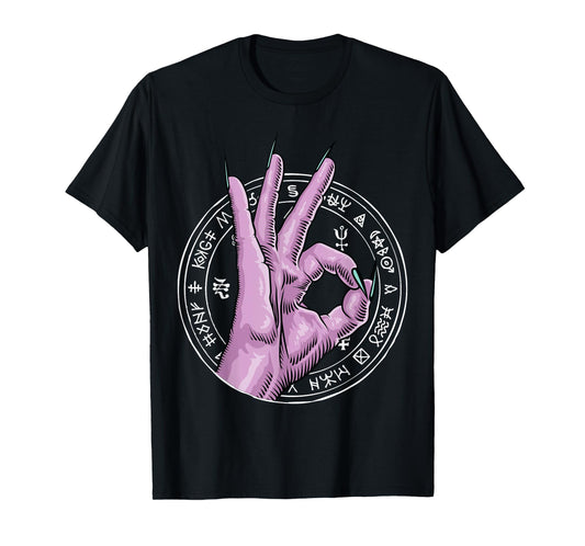 666 Satan Hand Sign Occult Satanist Devil Demon Antichrist T-Shirt
