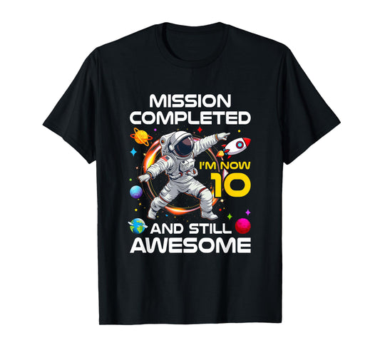 10Th Birthday Astronaut 10 Years Old Outer Space Birthday T-Shirt
