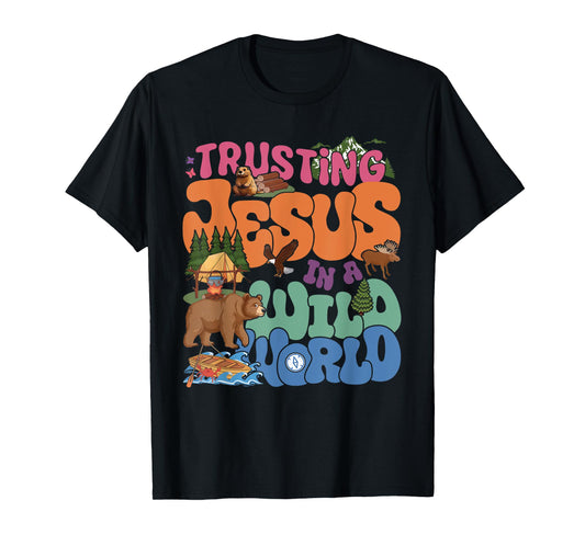 Trusting Jesus In A Wild World Summer Bear VBS 2025 T-Shirt