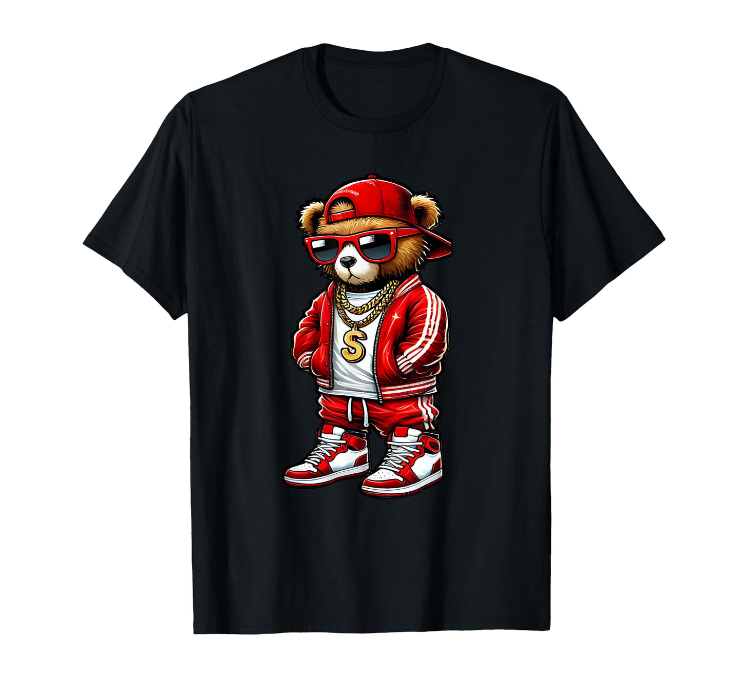 Funny Hip Hop Teddy Bear 90s Graffiti Art Rap Lover Gangsta T-Shirt