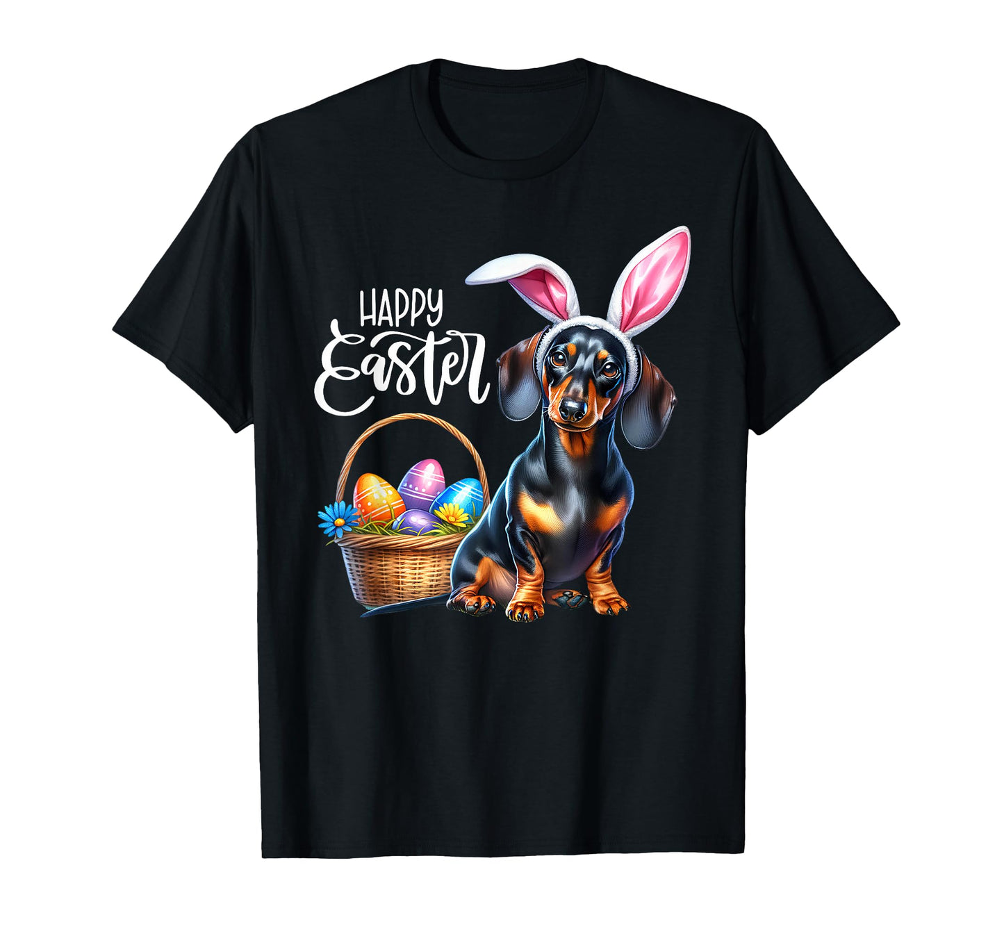 Bunny Ear Dachshund Dog Easter Eggs Happy Easter Dog Mom Men Women T-Shirt