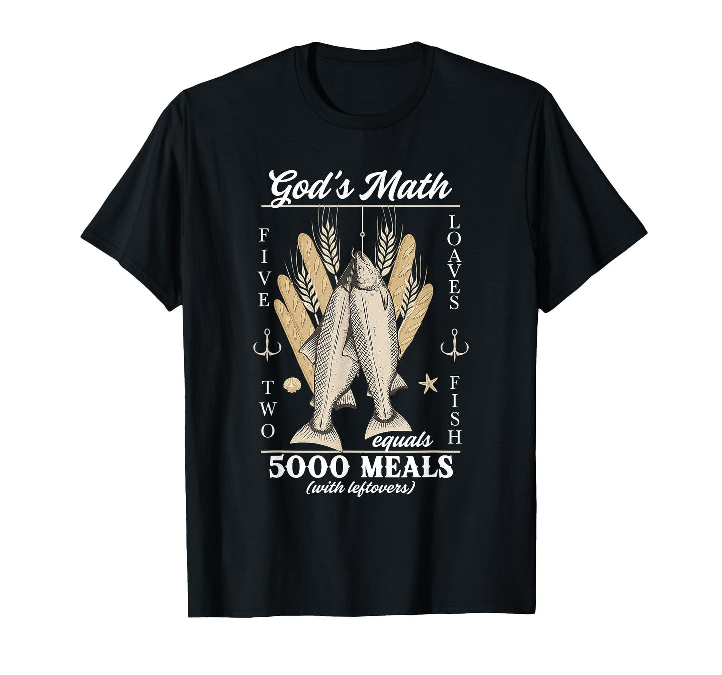 God’s Math Jesus Feeds The 5000 Christian Bible Verse T-Shirt