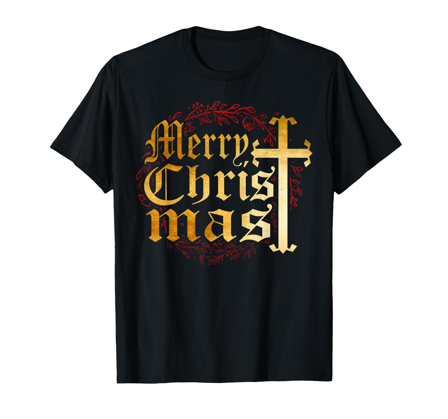 Merry Christmas Christian Cross Religious Family Matching T-Shirt