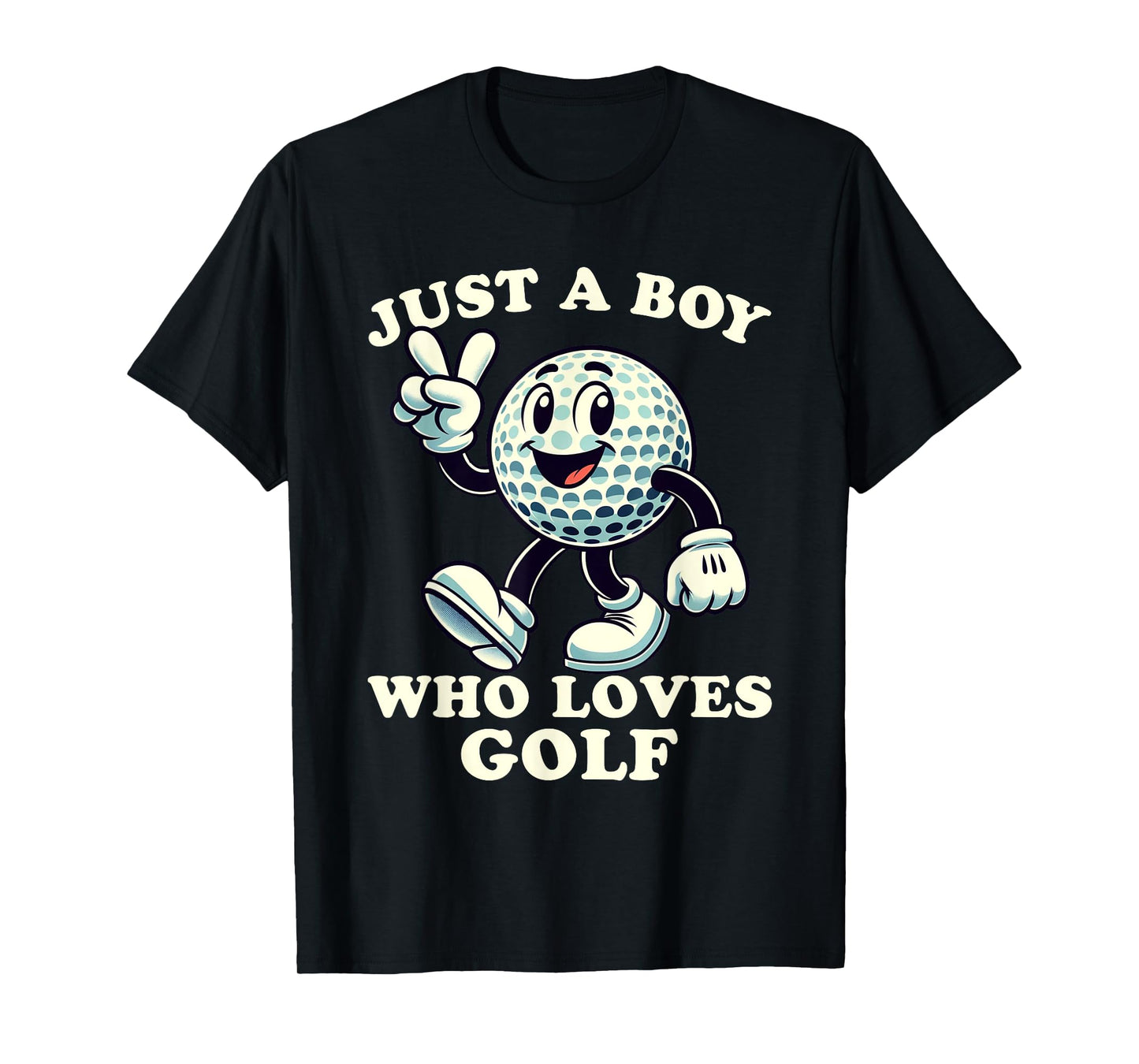 Just a Boy Who Loves Golf Funny Golf Designs Boys T-Shirt