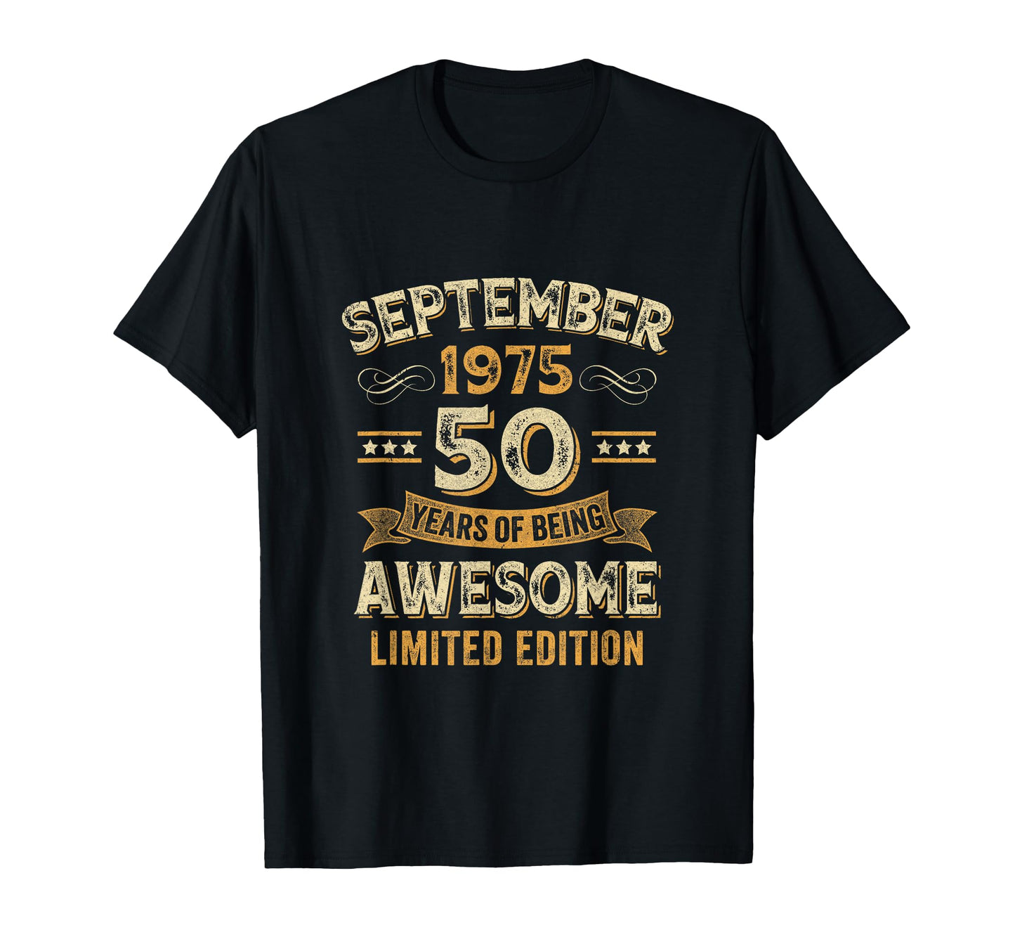 50 Years Awesome Vintage September 1975 50Th Birthday T-Shirt