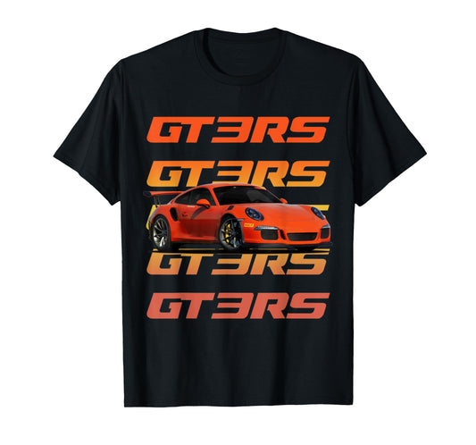 CLICK FOR MORE GT3RS GT3RS T-Shirt, Adult, Unisex, Short Sleeve, Black, Small, Retro, Polyester, Machine Wash, Crew Neck, Classic Fit, Distressed Design, Color-Variant Fabric