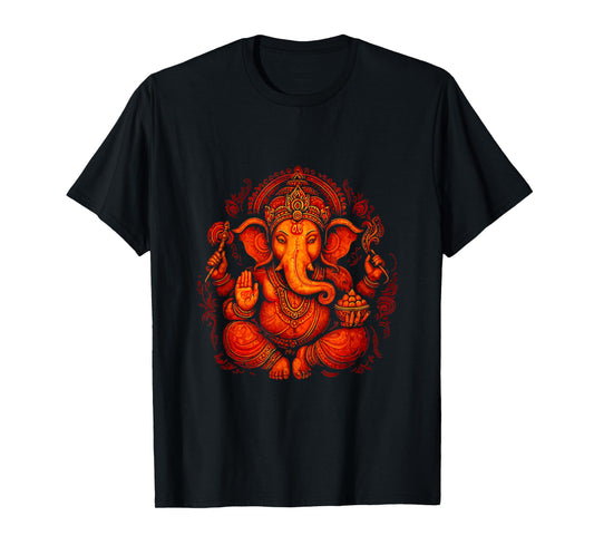 Ganesh Symbol Yoga Hindu Elephant God Ganesha Puja T-Shirt