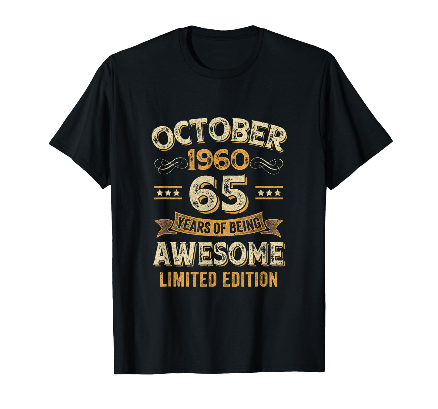 65 Years Awesome Vintage October 1960 65Th Birthday T-Shirt